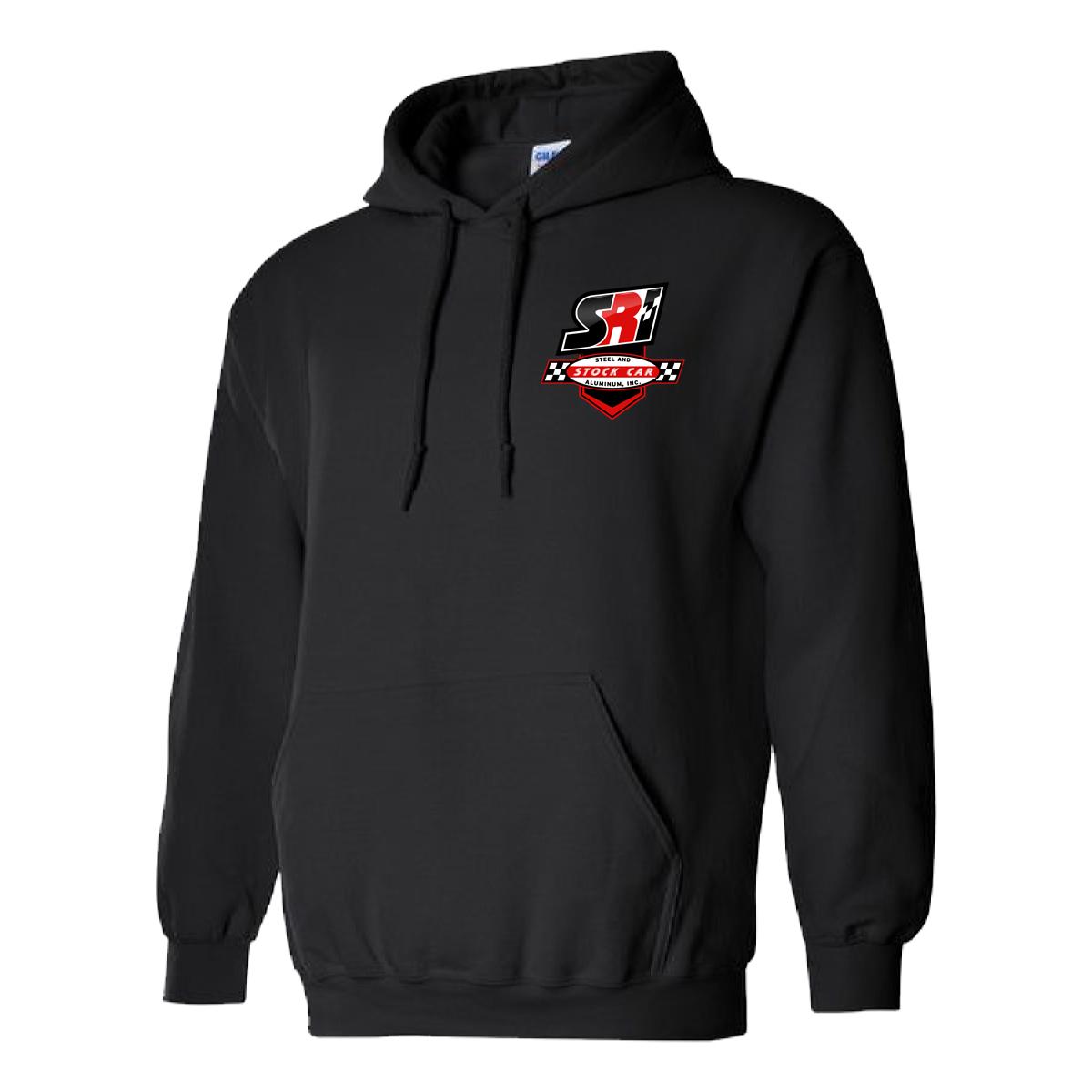 Hoodie, SRI and Stock Car Steel Logos, Black, X-Large